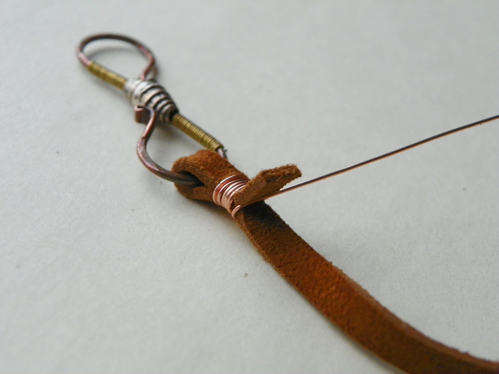 lasoffittadipantyra Technique Tuesday WireWrapped Leather Ends