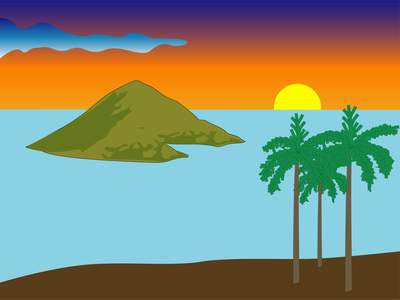 Island and palms Island and palms