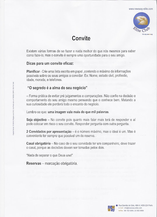 Dicas de como fazer o Convite às vítimas da New Way (Primeira folha)