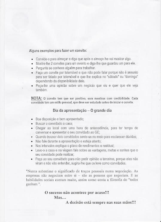 Dicas de como fazer o Convite às vítimas da New Way (Segunda folha)