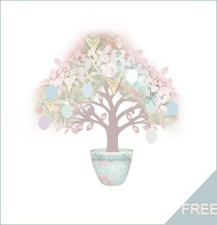 Digital Scrapbooking Illustrations Freebie - Easter Tree