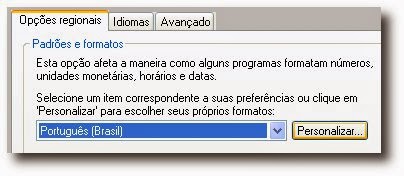 Clique em personalizar