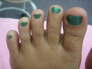 perfect nail work pedicure green nails