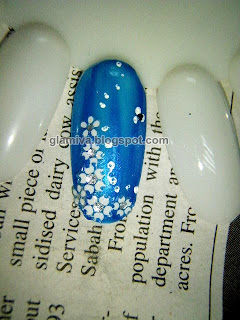 acrylic blue nail art flower sticker during mary jim workshop kota kinabalu
