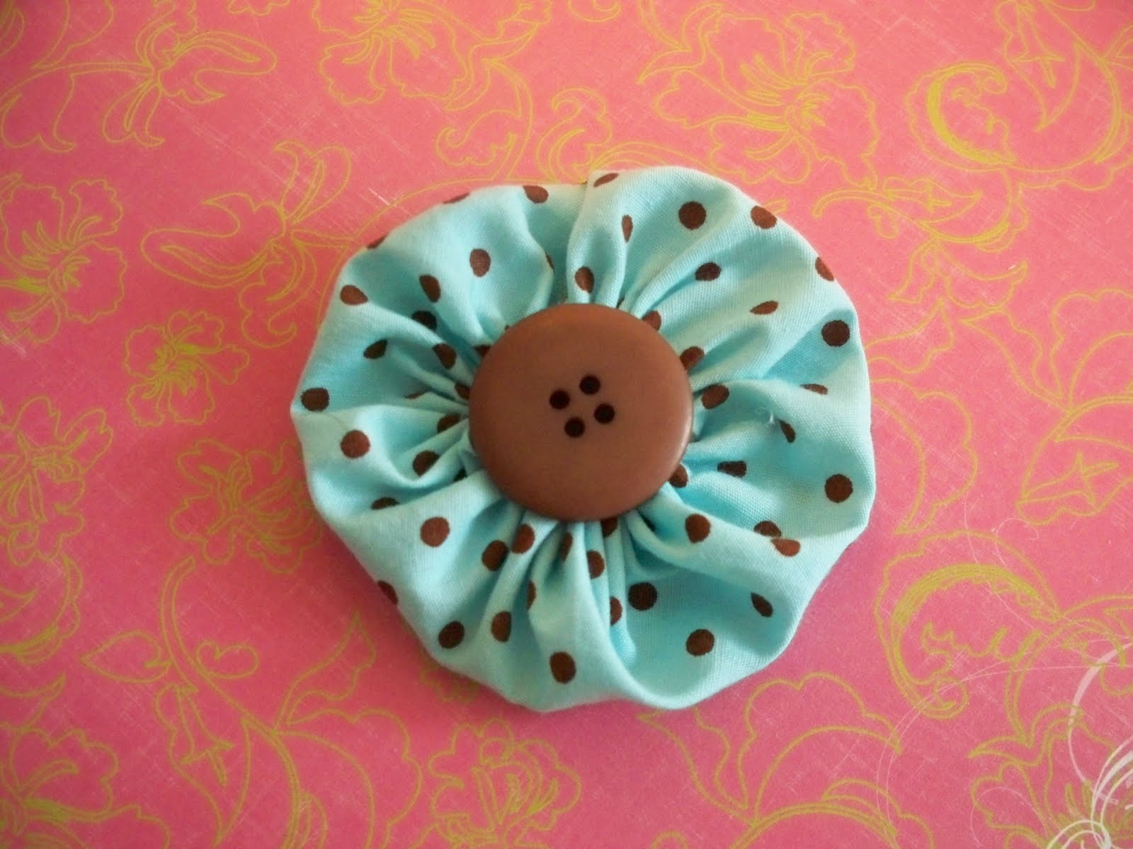 Crafting and Creativity fabric yoyo flowers
