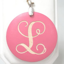 Pink wood engravable pendant $9 plus $5 for monogramming