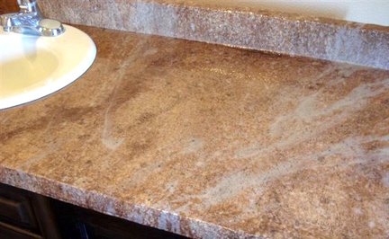 SAMPLE OF THE FORMICA COUNTER AFTER IT WAS RESURFACED