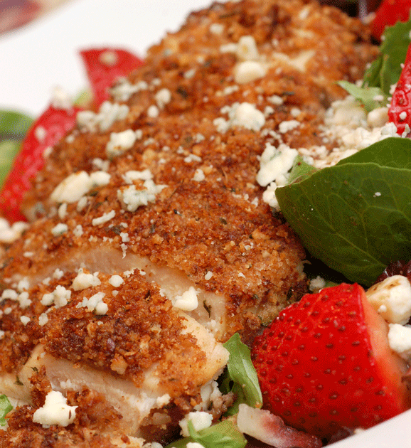 Sugar & Spice by Celeste PecanCrusted Chicken Salad with Strawberries