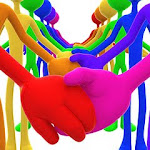 3D Full Spectrum Unity Holding Hands