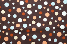 brown & teal polka dot