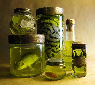 Making specimen jars has become a traditional Halloween ritual every year 