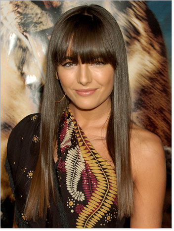 long fringe hairstyle. long haircuts fringe.