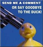 photo of a rubber duck with a gun to its head..comment or the duck gets it