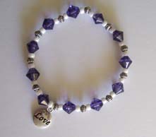 8" Purple "Love" Charm Bracelet $25.00