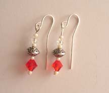 SS Orange & Clear Earrings $20.00