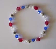 8"  Red White & Blue Bracelet $25.00