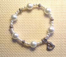 7.5" Heart Charm With Large & Small Pearls $25.00