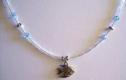 Fish Pendant Necklace (close-up)