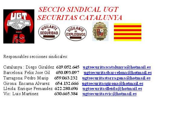 UGT SECCIO SINDICAL SECURITAS CATALUNYA