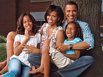 Barack Obama little family