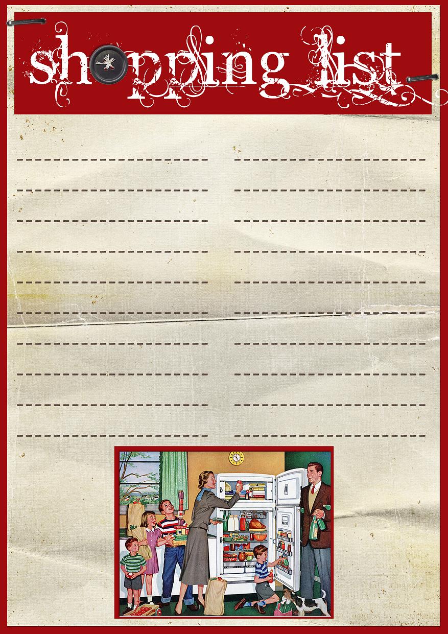 SCRAPSISTER Free Retro Printable Shopping List