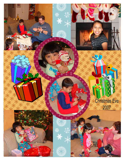 Christmas Eve, opening presents.