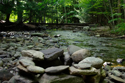 Amethyst Brook Conservation Area bridge in Amherst, MA