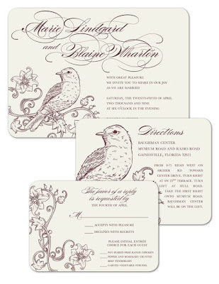 vintage bird script wedding invitation suite by bespokepaperie eco peacock 