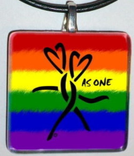Lesbian As One pride pendant