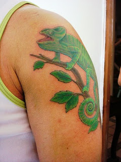 chameleon tattoo art design