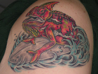 chameleon tattoo art design