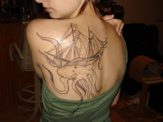 octopus tattoo on back body female