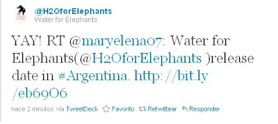 01- FEBRERO- Fecha estreno Water for Elephants: Argentina  Tfe