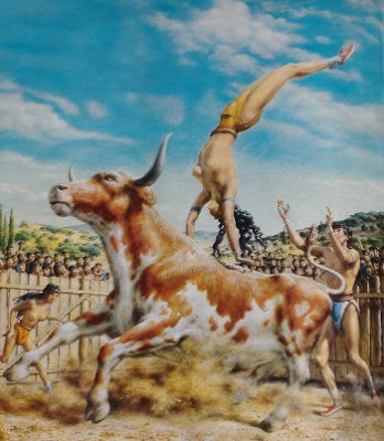 Resultado de imagen de mujeres cretenses salto del toro
