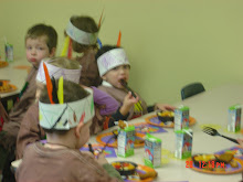 The Indians enjoy their Thanksgiving feast
