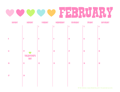 Large Printable Calendars on We Created A Fun And Free Printable Calendar For The Month Of February