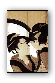 Utamaro - Woman Blowing a Vidro