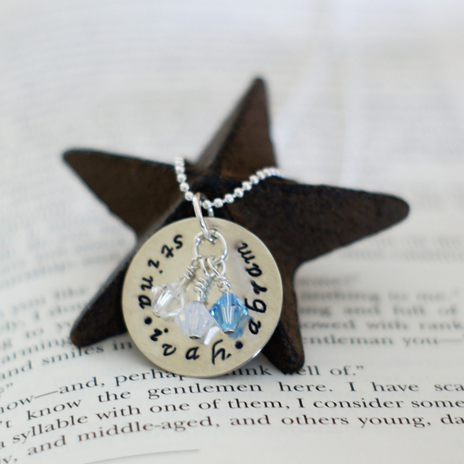 Blue Maven Stamped Sterling Silver Pendants