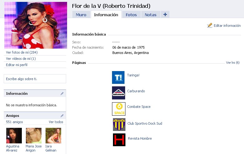 Facebook de famosos  jajajaja.... FaceflorV