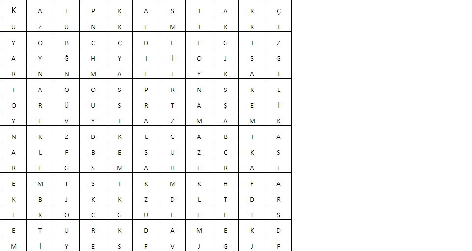 Fen Bilgisi Calismalari Destek Ve Hareket Sistemi Ile Ilgili Bulmaca