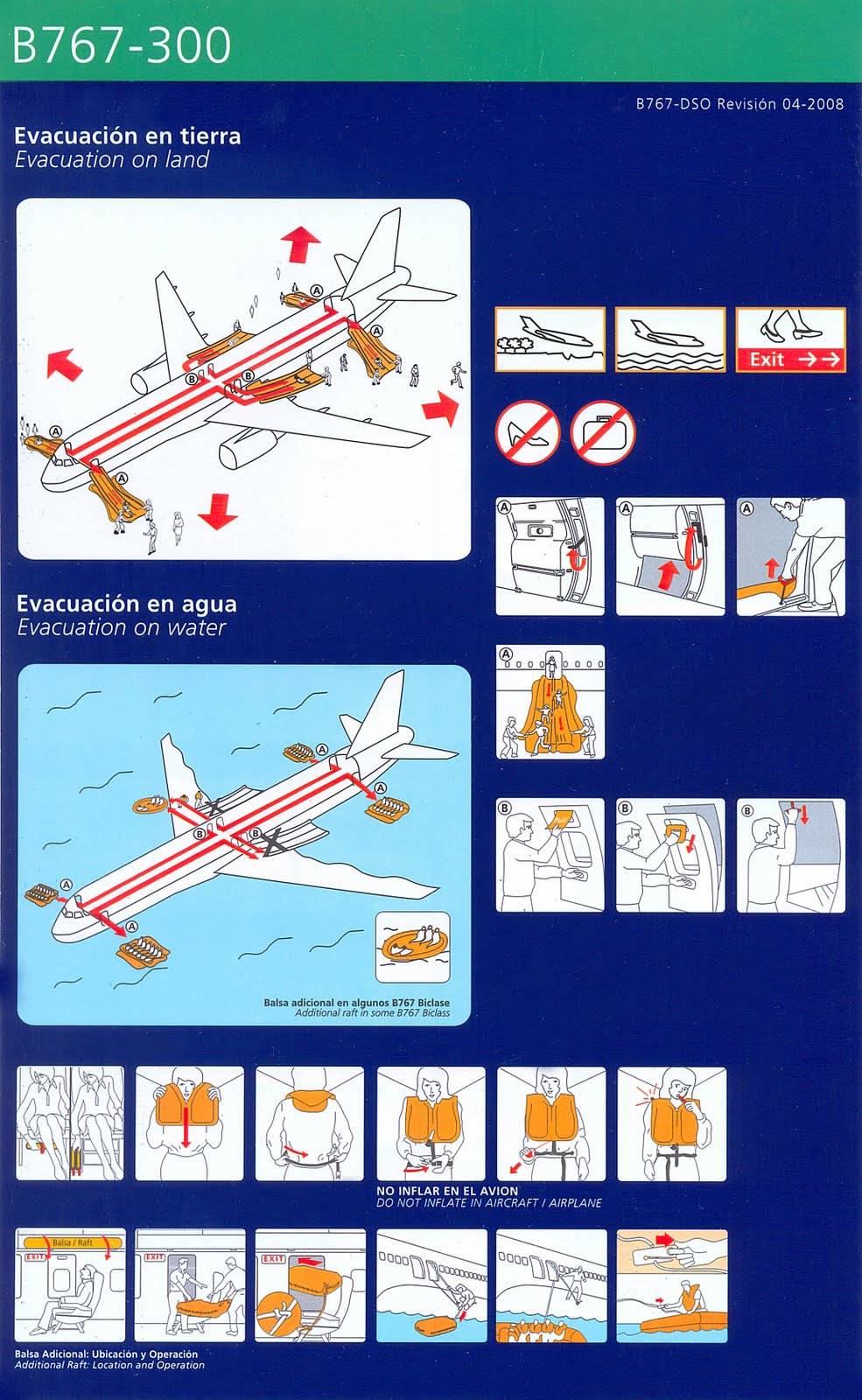 World Safety Cards LAN Boeing 767300