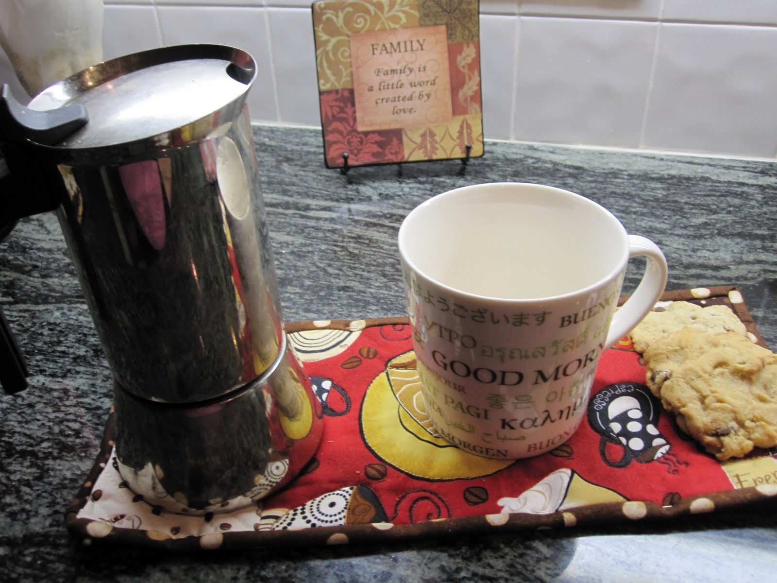 Happy Cottage Quilter Mug rug........ Mug MAT