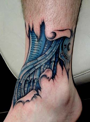 Tribal Leg Sleeve Tattoo.