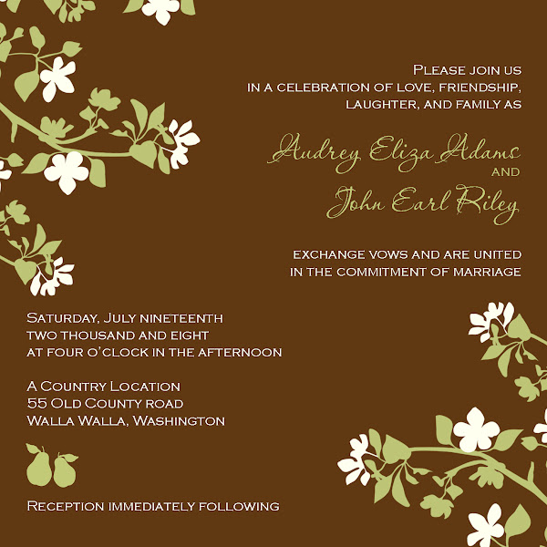 Pear Blossom I Wedding Invitation