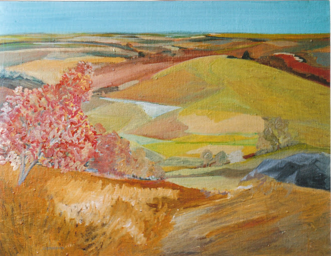 Suite de colline d'une série esquissée au pastel puis repris a l'atelier....