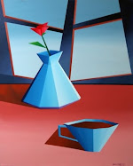 Abstract Coffee with Flower in Vase