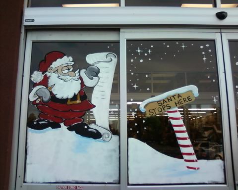 Bawden Fine Murals: Window painting Christmas and Holiday windows