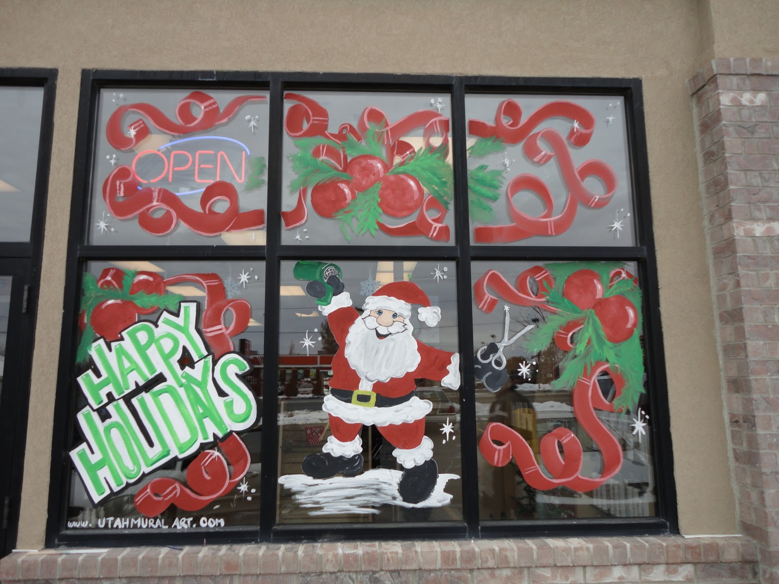 Bawden Fine Murals Window painting Christmas and Holiday windows