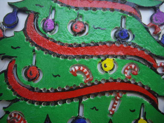 DECORATED CHRISTMAS TREE, HANDCRAFTED IN BALI, WAYANG-KULIT STYLE LEATHER WORKMANSHIP AND DESIGN