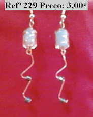 Refª 229 NOVO PREÇO: 2,00* Brinco em arame tons de azul claro